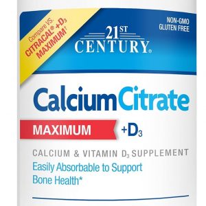 21st Century Vitamins Calcium Citrate Plus D3 Maximum Tablets, 400 Count