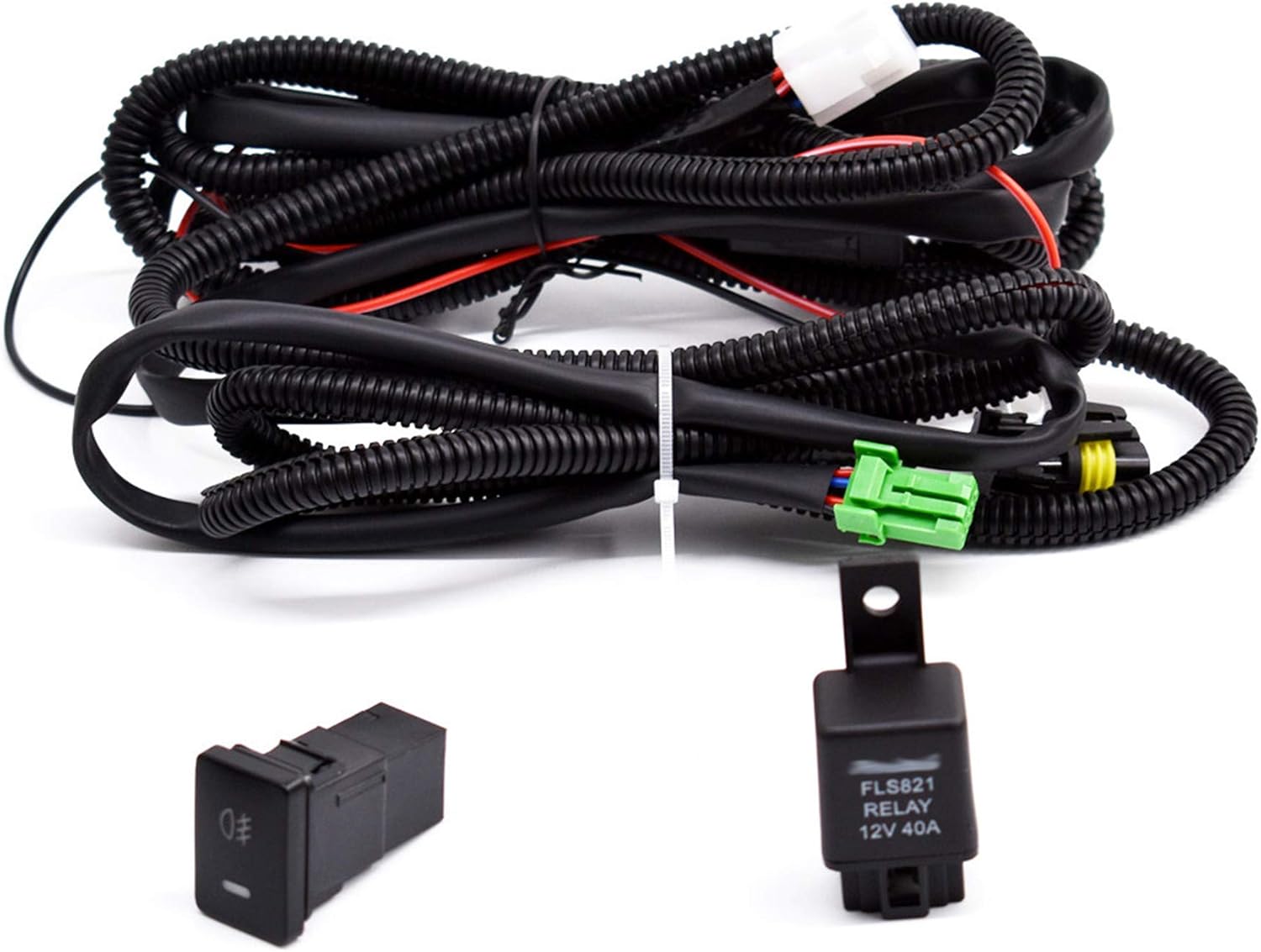 munirater Fog Lights Driving Lamps+Switch+H11 Bulbs Replacement for RAV 4 2009-2012 Clear Bumper Fog Light Assembly