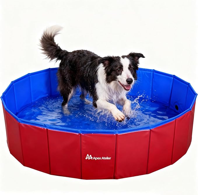 Foldable Dog Pool,pet Pool, Dog Swimming Pool,Collapsible Dog Bath Tub, Portable Pet Grooming Tub,M