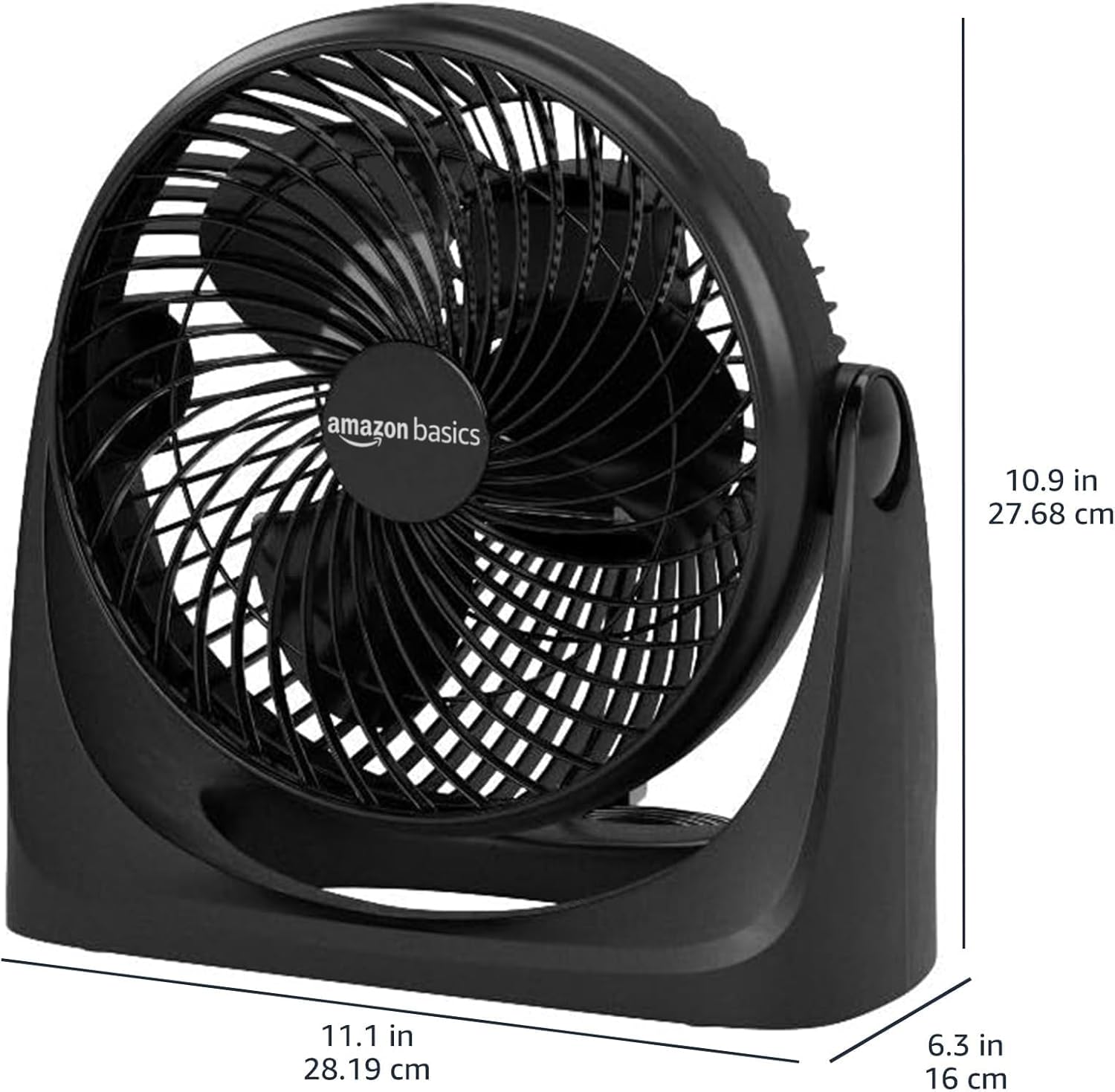 Amazon Basics Ventilador circulador de aire, ventilador de escritorio para dormitorio, hogar y oficina, con cabezal de inclinación de 90 grados, 3 ajustes de velocidad, ligero (3 libras), 35 vatios