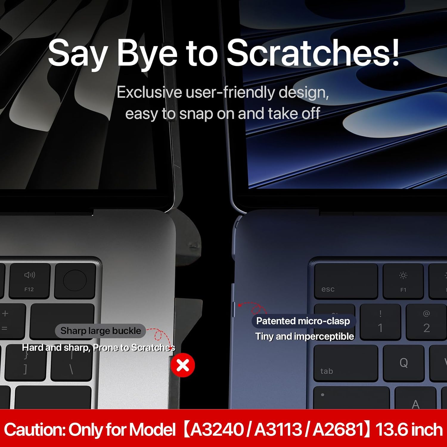 Matte Case for MacBook Air 13/13.6-inch (M5/M4/M3/M2, 2022–2026 Models A3240 A3113 A2681), Lightweight | Scratch & Fingerprint Resistant | Closes Seamlessly | Ideal for Work, Travel & Study