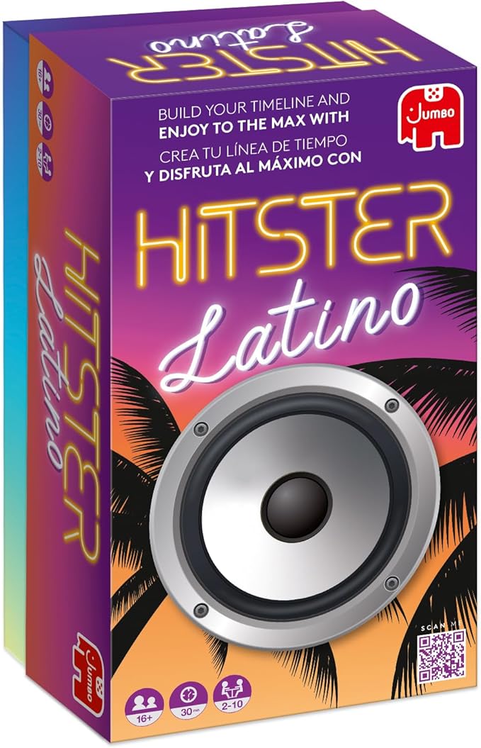 Jumbo Hitster - Latino, Fun Music Quiz Card Game, 2-10 Players - 300 Latin Music Hits - Great for Adult and Family Game Nights (US Edition)