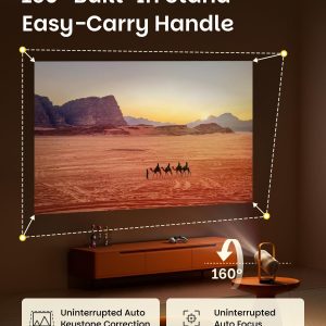 XGIMI Vibe One - Proyector portátil inteligente de 1080P alimentado por batería, Google TV con Netflix con licencia, sonido de JBL, batería incorporada, enfoque automático Keystone, proyector de