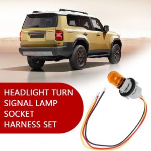 1 juego de bombilla de iluminación para automóvil, juego de arnés de cableado de zócalo de bombilla de luz de señal de giro, interfaz estándar de reemplazo 26243-5HA0A, compatible con Toyota