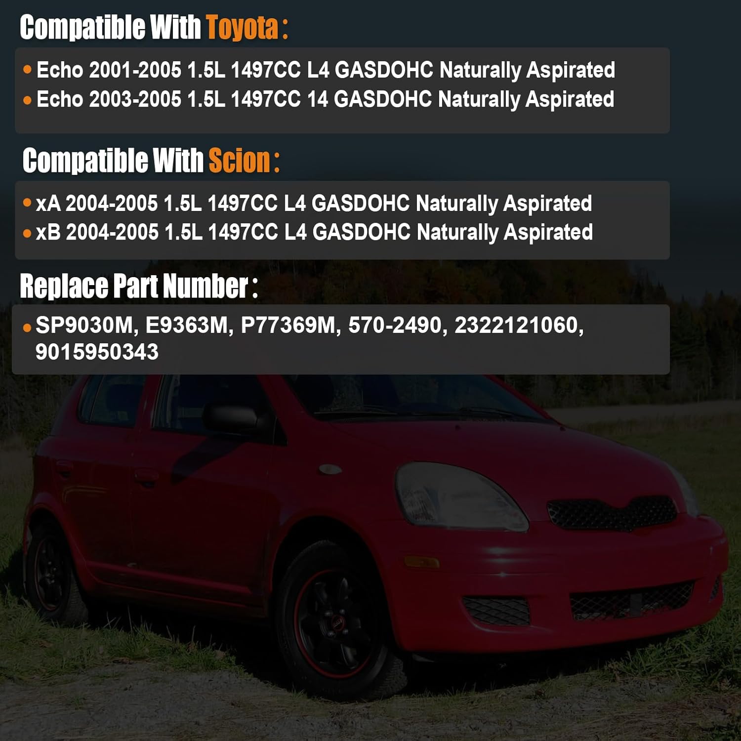 2001-2005 Fuel Pump Assembly Compatible for Toyota Echo 2001-2005, Scion xA 2004-2005, xB 2004-2005 1.5L, Replace SP9030M, 768GE, E9363M, P77369M, 570-2490, 2322121060