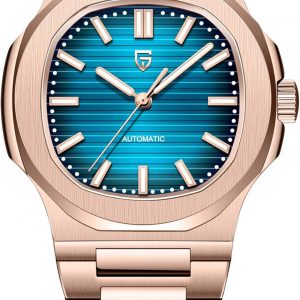 Pagani Design - Reloj automático para hombre 1728 - Esfera poligonal, cristal de zafiro, resistente al agua hasta 100 m, brazalete de acero inoxidable