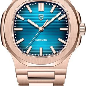 Pagani Design - Reloj automático para hombre 1728 - Esfera poligonal, cristal de zafiro, resistente al agua hasta 100 m, brazalete de acero inoxidable