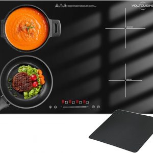 Placa de inducción empotrada de 30 pulgadas con 4 quemadores de 6600 W, estufa eléctrica de encimera con control táctil, 9 niveles de potencia, temporizador y bloqueo para niños