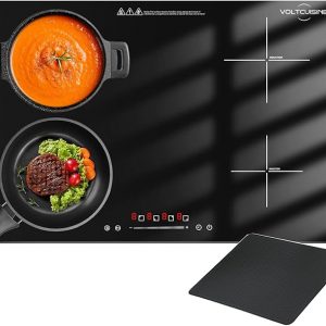 Placa de inducción empotrada de 30 pulgadas con 4 quemadores de 6600 W, estufa eléctrica de encimera con control táctil, 9 niveles de potencia, temporizador y bloqueo para niños