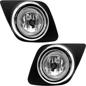 Fog Lights Compatible With 2009-2012 RAV4 Front Bumper Lights Assembly with H11 12V 55W Halogens Bulbs Bezels Harness Switch Kit 1 Pair of Fog Lights