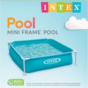 Intex - Piscina infantil miniatura de vinilo duradero de 4 pies x 12 pulgadas, piscina sobre el suelo para niños y enseñanza para bebés de 3 años en adelante, color azul