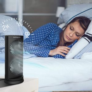 Dr. Prepare Desk Fan Tower Fan Cooling Fan, Portable Oscillating Fan with 3-Speed Options, Dual Air Circulation, 110° Oscillation, 3 Timers, Table Fan for Bedroom Dorm Room Office Desktop, 13 inch