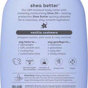 eos Shea Better Body Lotion Vanilla Cashmere, 24-Hour Moisture Skin Care, Lightweight & Non-Greasy, Natural Shea, Vegan, Vanilla Body Lotion, 16 fl oz