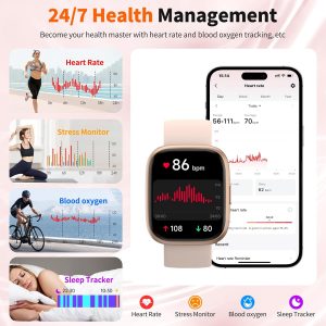 2026 Upgraded Smart Watch Alexa Built-in【1.83" HD Touchscreen】【BT5.3 Call, 100+ Sports Modes & IP68 Waterproof】 Fitness Tracker 24/7 Heart & Sleep Monitor for Android iOS Men Women