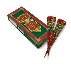 Neeta 4 Pack 100% Natural Ready to Use Henna Paste Hair Dye Cones Reddish Brown Color tubes color for women Perfect for Spot hair coloring, Long-lasting and Cruelty-Free