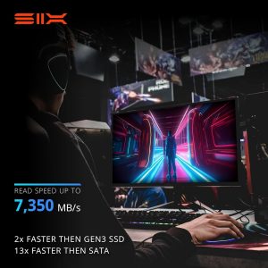 SIX NVME M.2 SSD PCIe 4.0-1TB m.2 2280 ssd, Read UP to 7350MB/s 1TB for Gaming PS5 Memory Storage Expansion with Heatsink, Internal Solid State Hard Drive PCIe gen 4x4 Nvme for Laptop Desktop pc