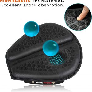 GRAND PITSTOP Foldable Motorcycle Gel Seat Cushion, Large 3D-Honeycomb Structure Shock Absorption & Breathable Motorcycle Gel Seat Pad for Long Rides