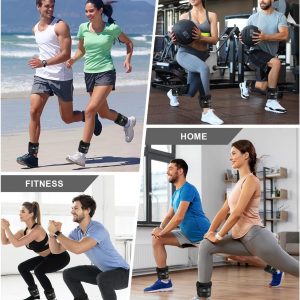 Adjustable Ankle Weights 1-3/4/5/6/8/10/12/15/20 LBS Pair with Removable Weight for Jogging, Gymnastics, Aerobics, Physical Therapy