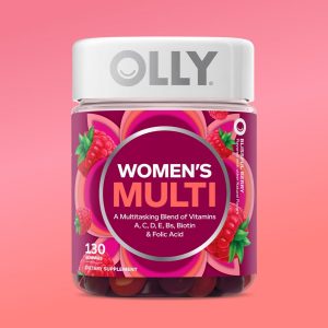OLLY - Goma multivitamínica para mujer, salud general y apoyo inmunológico, vitaminas A, D, C, E, biotina, ácido fólico, vitamina masticable para adultos, baya, suministro de 65 días - 130 unidades
