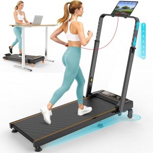 Walking Pad with 12% Incline/Adjustable Height, Upgraded 3.5HP Walking Pad with Handle Bar, 4 in 1 Foldable Under Desk Treadmill, Electric Portable Treadmills for Home 350LBS, LED Display