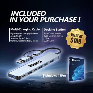 HP 15.6" FHD Touch Laptop, Intel i5, 32GB RAM, 1TB SSD, Windows 11 Pro, Wi-Fi 6, Flagship Business Laptop Bundle with Docking Station – Natural Silver