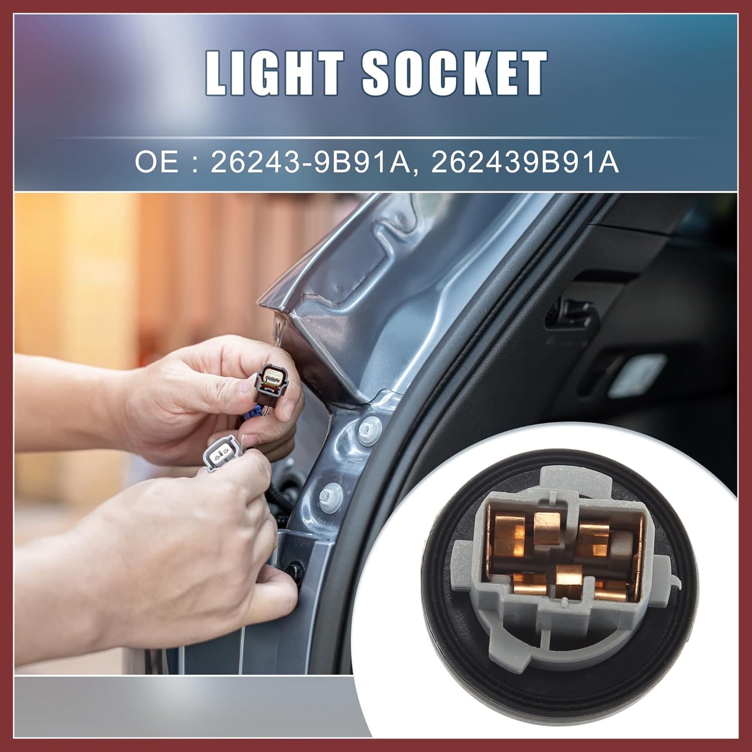 Soporte para bombilla de señal de giro 26243-9B91A 262439B91A para Nissan Altima 2009-2022 para Nissan Rogue 2014-2022 Reemplazo de piezas