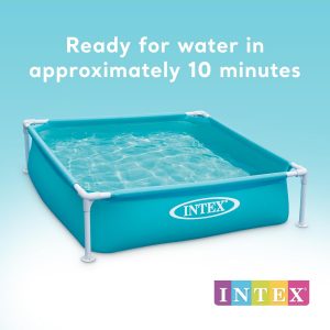 Intex - Piscina infantil miniatura de vinilo duradero de 4 pies x 12 pulgadas, piscina sobre el suelo para niños y enseñanza para bebés de 3 años en adelante, color azul