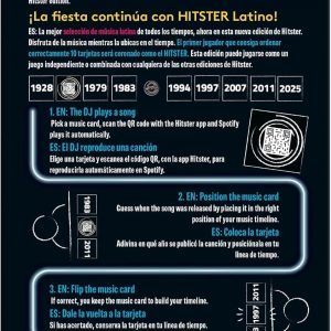 Jumbo Hitster - Latino, Fun Music Quiz Card Game, 2-10 Players - 300 Latin Music Hits - Great for Adult and Family Game Nights (US Edition)