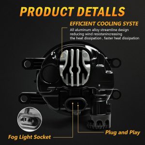 LED Fog Lights for 2009 2010 2011 2012 Toyota Rav4,Fog lights Replacement Assembly,Front Driving Fog Lamps Kits with Wiring Harness Switch,Clear Lens