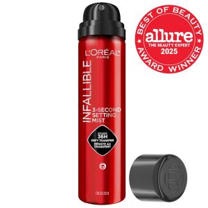 L'Oreal Paris Infalible aerosol fijador de 3 segundos, aerosol de niebla microfina para hasta 36 horas de duración, transparente, 1.76 oz
