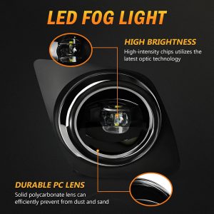 LED Fog Lights for 2009 2010 2011 2012 Toyota Rav4,Fog lights Replacement Assembly,Front Driving Fog Lamps Kits with Wiring Harness Switch,Clear Lens