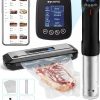 INKBIRD WIFI Sous Vide Cooker ISV-100W and Vacuum Sealer Machine | 1000W Sous-Vide Cooker Immersion Circulator with 14 Preset Recipes on APP and Thermal Immersion, Fast-Heating with Timer
