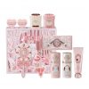 Flower Knows Cake Charm Set,Strawberry Cupid 12-Piece Makeup Gift Box Set,Lip Cream+Liquid Blush+Makeup Palette+Hand Mirror+Solid Perfume+Hair Clip+Cushion Powder Puff+Eyeshadow Brush+Gift Box