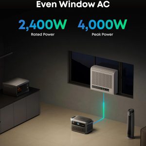 Anker SOLIX C2000 Gen 2 Estación de energía portátil con batería de expansión, generador solar de 2,400 W (pico de 4,000 W), carga completa en 58 min, batería LiFePO4 de 4096Wh para respaldo del hogar