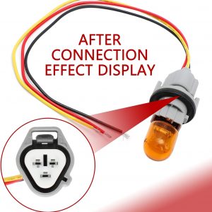 1 juego de bombilla de iluminación para automóvil, juego de arnés de cableado de zócalo de bombilla de luz de señal de giro, interfaz estándar de reemplazo 26243-5HA0A, compatible con Toyota