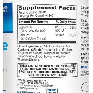 21st Century Vitamins Calcium Citrate Plus D3 Maximum Tablets, 400 Count