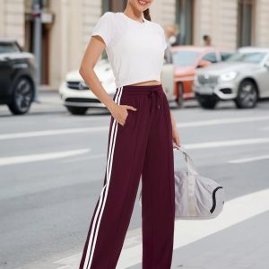 Tapata Women's 28/30/32/34/36 Inseam Track Pants Loose Straight Leg Jogging Sweatpants Warm-Up Sports Athletic Running