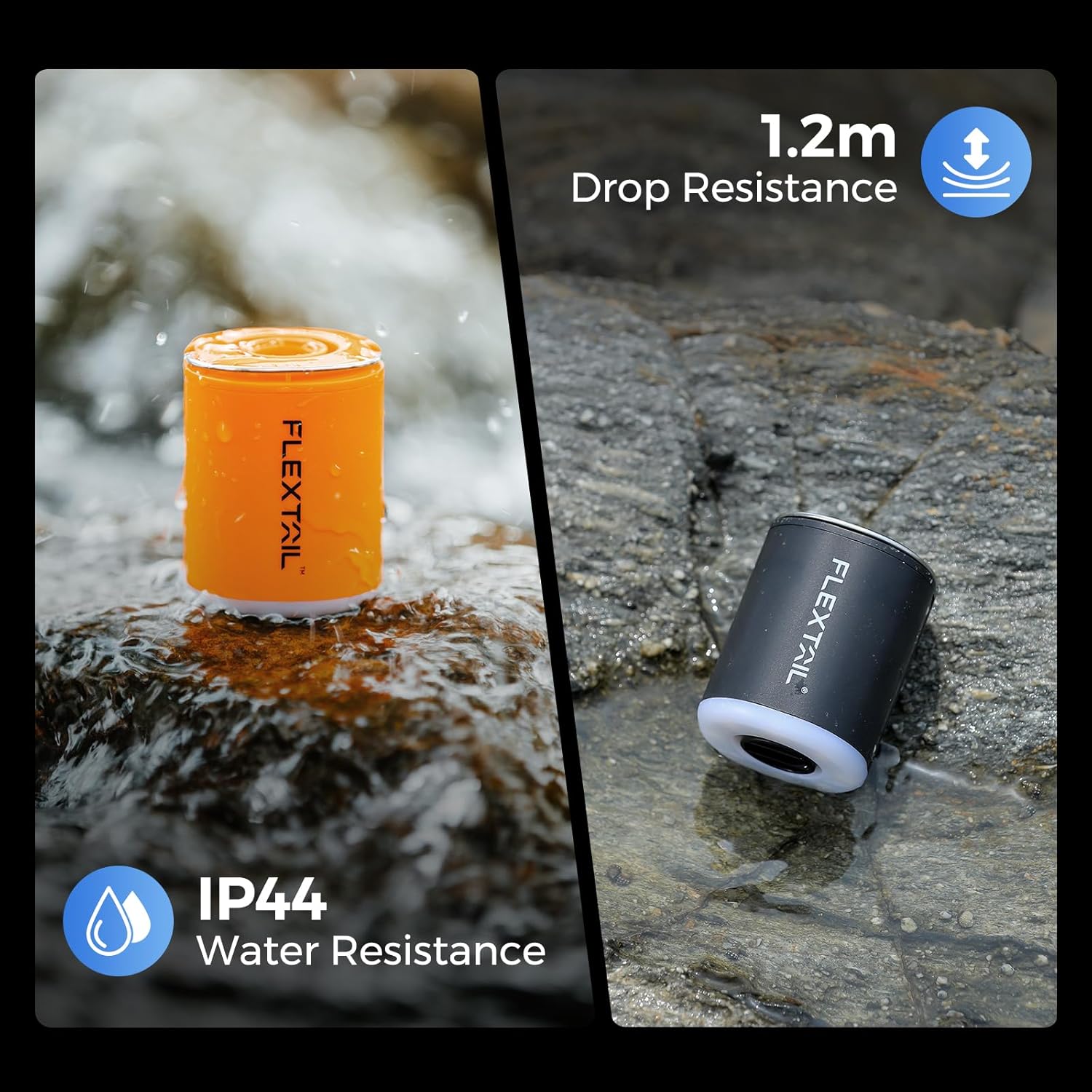 FLEXTAILGEAR Bomba de Aire Portátil con Linterna de Camping Tiny Pump 2X Bomba de Aire de 4kPa para Inflables Bomba de Colchón de Aire Recargable con Diseño Magnético para Colchonetas de Dormir