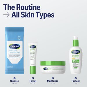 Cetaphil Toallitas faciales y corporales, paños de limpieza suaves para la piel, 50 unidades, paquete doble, para piel seca y sensible, cierre abatible, ideal para el gimnasio, viajes, en el automóvil