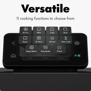 CHEF iQ MiniOven Smart Toaster Oven Air Fryer Combo, 11-in-1 Countertop Convection Oven, Bake, Broil, Air Fry, Broil, Dehydrate, 1750W, 25 Qt Capacity, Fast Cooking with Touchscreen Controls – Black