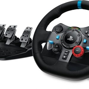 Logitech G29 Driving Force Racing Wheel and Floor Pedals, Real Force Feedback, Stainless Steel Paddle Shifters, Leather Steering Wheel Cover for PS5, PS4, PC, Mac - Black