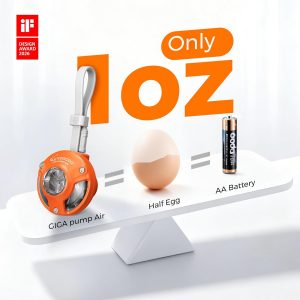 Aerogo GIGA - Bomba de aire para inflables, solo 1 onza ultra mini bomba de colchón de aire portátil para equipo de campamento ultraligero, flotadores de piscina, colchón de aire