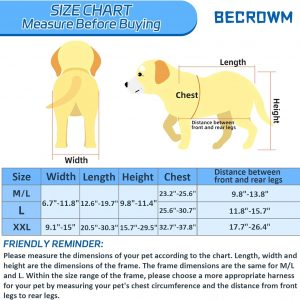 Dog Wheelchair for Back Legs, Light Weight Dog Wheelchair Cart with Disabled Hind Legs Walking, Adjustable