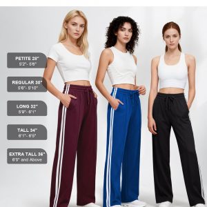 Tapata Women's 28/30/32/34/36 Inseam Track Pants Loose Straight Leg Jogging Sweatpants Warm-Up Sports Athletic Running