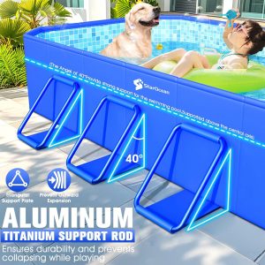 Piscina plegable, piscina grande no inflable para niños, piscinas plegables para adultos, carcasa de plástico duro, gruesa de gran tamaño, piscinas plegables portátiles para niños para patio trasero