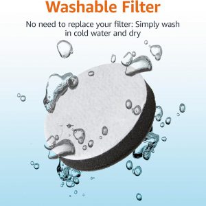 Amazon Basics Upright Bagless Vacuum Cleaner for Carpet and Hard Floors, Washable Filter, Crevice and Upholstery Tools, Detachable Handle, Lightweight, 1.7L Dust Cup, 25ft Cord, Black/White