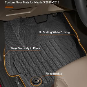 Forro y alfombrillas para maletero de automóvil para Mazda 3 Sedan (no para Hatchback): 2010 2011 2012 2013 protección de cobertura completa para todo tipo de clima, forro de piso de 1ª y 2ª fila+