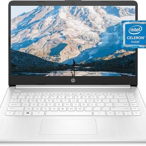 HP 14 portátil, Intel Celeron N4020, 4 GB de RAM, 64 GB de almacenamiento, pantalla Micro-edge HD de 14 pulgadas, Windows 11 Home, delgada y portátil, gráficos 4K, un año de Microsoft 365 (14-dq0040nr