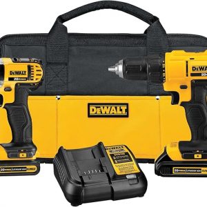 DEWALT Kit de combo de perforación inalámbrico de 20V MAX, 2-Herramienta (DCK240C2)