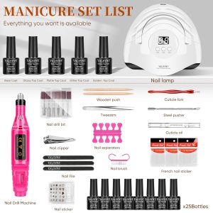 Nail Polish Kit with UV Light 25 Colors Gel Polish Starter Kit